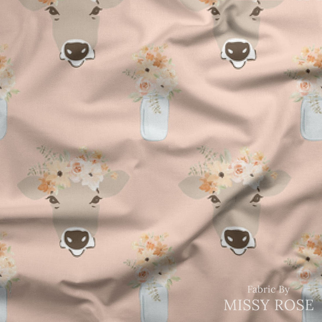 Indy Bloom Fabric Farmhouse Pink Clara 04 draped fabric mockup - custom printed fabric by the metre | Fabric by Missy Rose