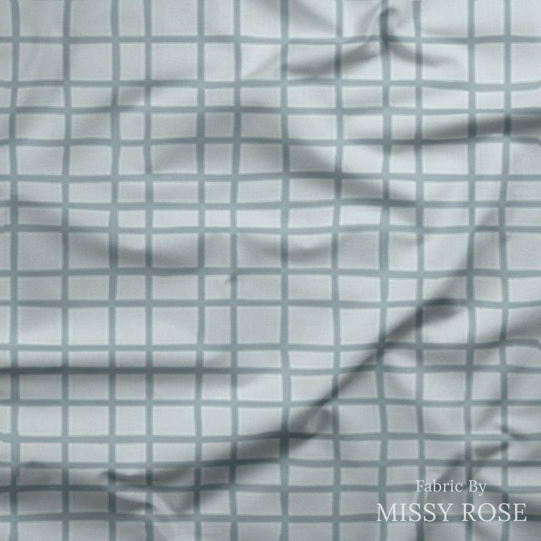 Indy Bloom Fabric Farmhouse Tweed in Jean Blue 13 draped fabric mockup - custom printed fabric by the metre | Fabric by Missy Rose