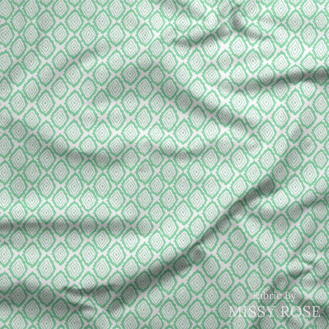 Indy Bloom Fabric Flamingo Summer Diamonds 09 draped fabric mockup - custom printed fabric by the metre | Fabric by Missy Rose