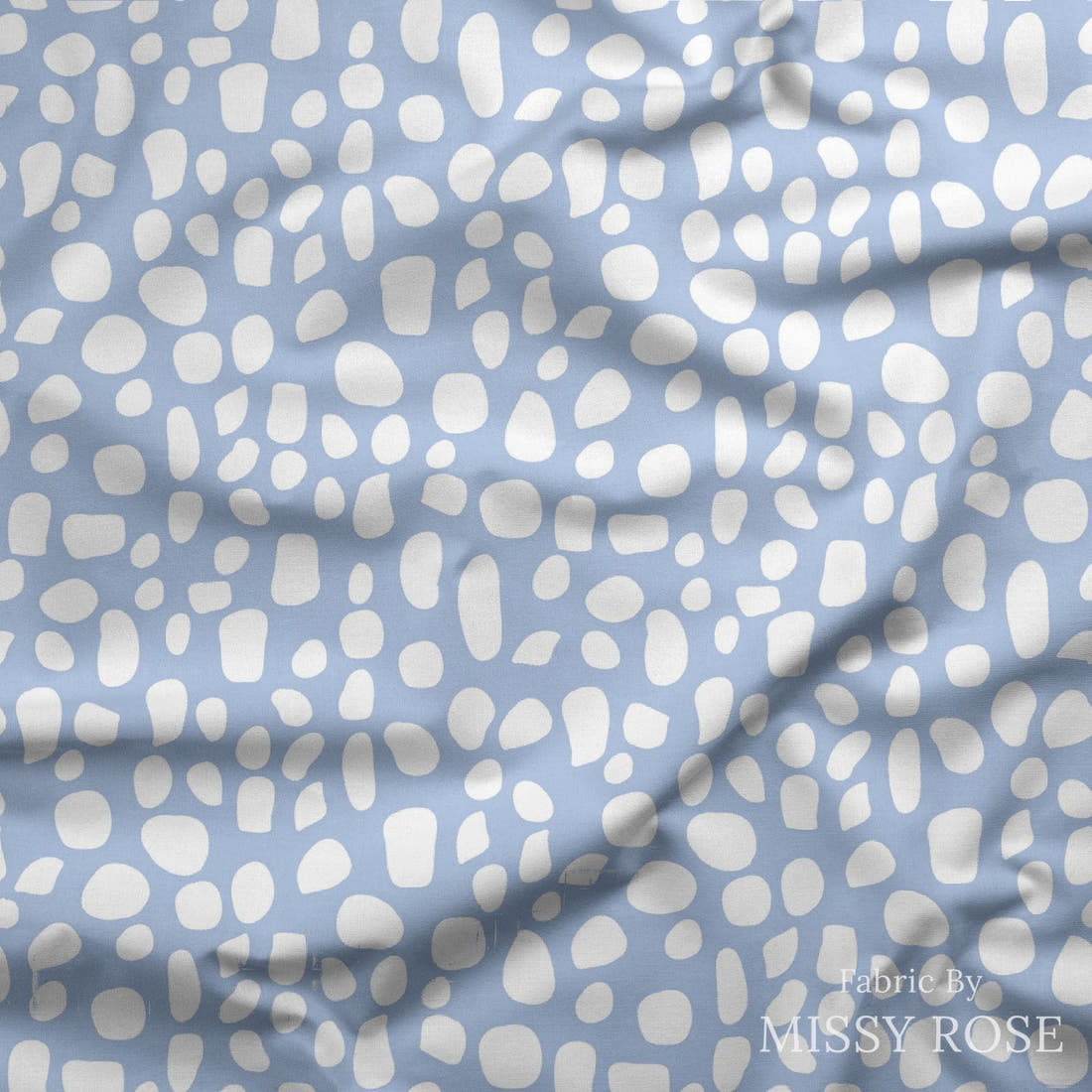 Indy Bloom Fabric Flamingo Summer Pebble Blue 10 draped fabric mockup - custom printed fabric by the metre | Fabric by Missy Rose