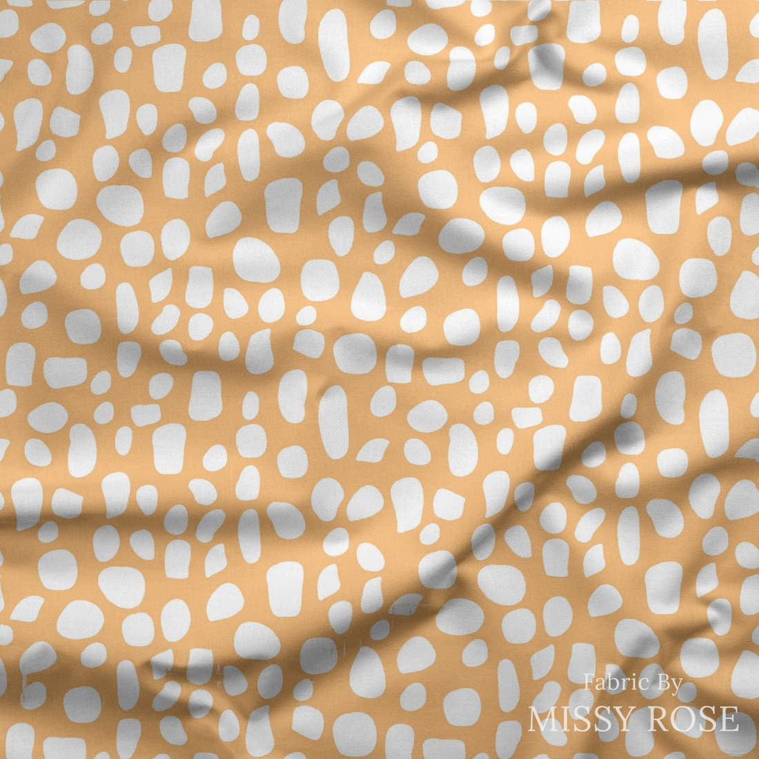 Indy Bloom Fabric Flamingo Summer Pebble Orange 11 draped fabric mockup - custom printed fabric by the metre | Fabric by Missy Rose