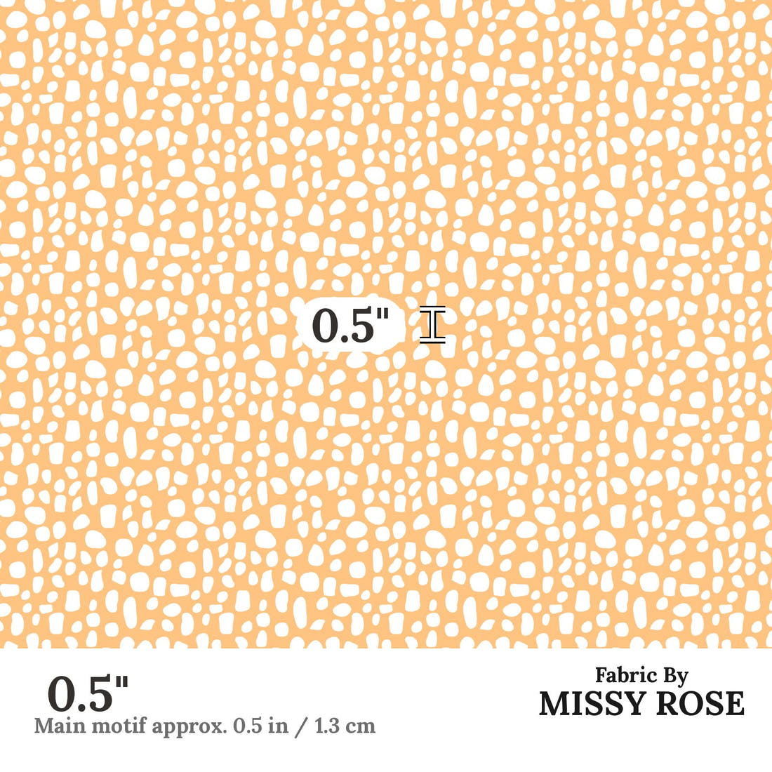 Indy Bloom Fabric Flamingo Summer Pebble Orange 11 0.5 inch print scale guide | Fabric by Missy Rose