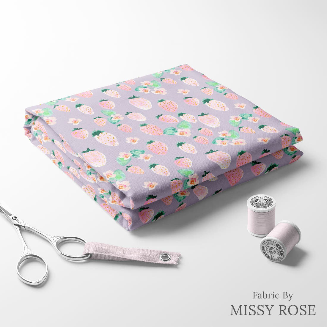 Indy Bloom Fabric Flamingo Summer Strawberry Plum 14 folded fabric stack with matching thread - pre-order fabric Australia | Fabric by Missy Rose