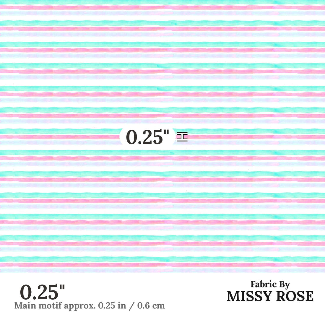 Indy Bloom Fabric Flamingo Summer Stripes 07 0.25 inch print scale guide | Fabric by Missy Rose