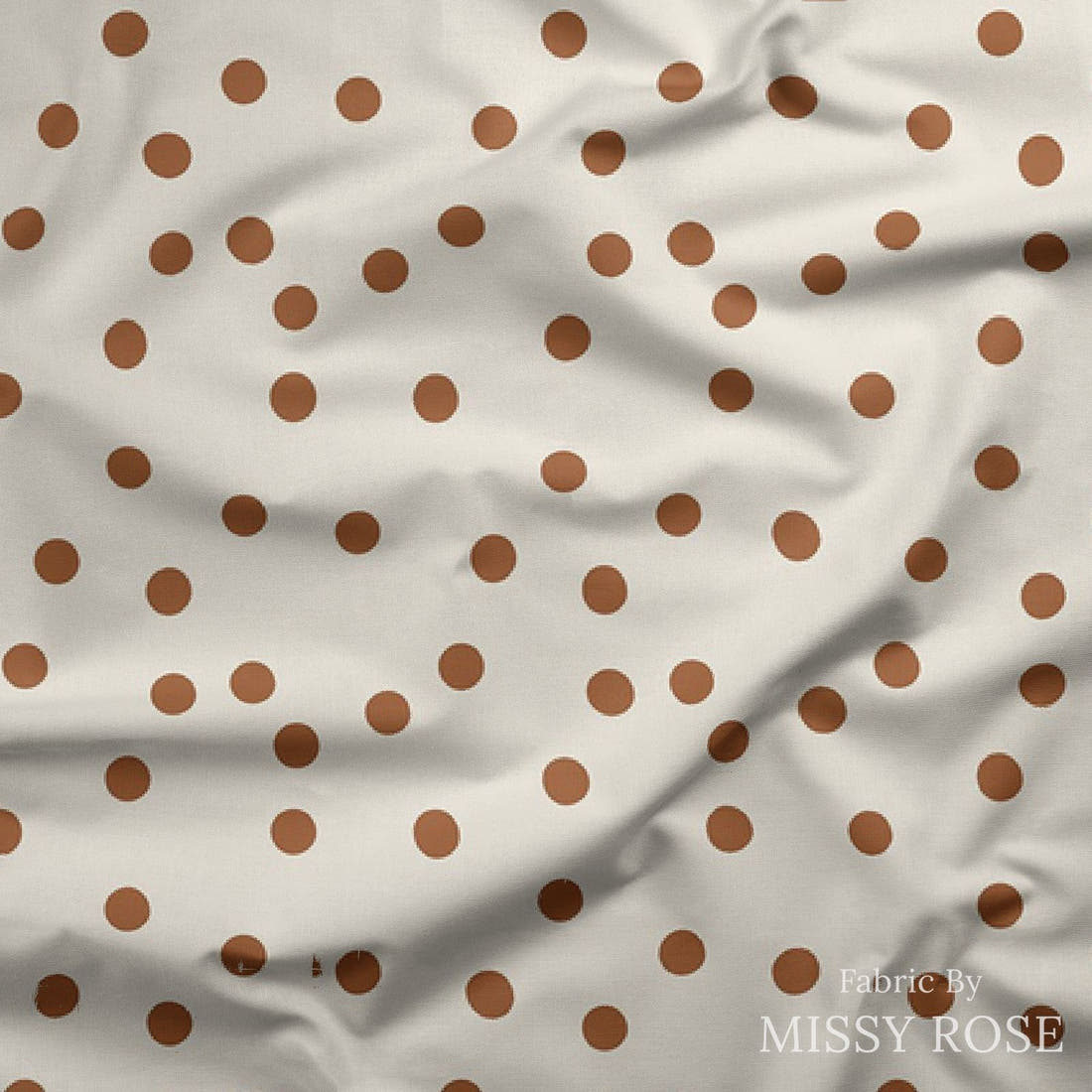 Indy Bloom Fabric Flower Child Boho polka dot in Cream 12 draped fabric mockup - custom printed fabric by the metre | Fabric by Missy Rose