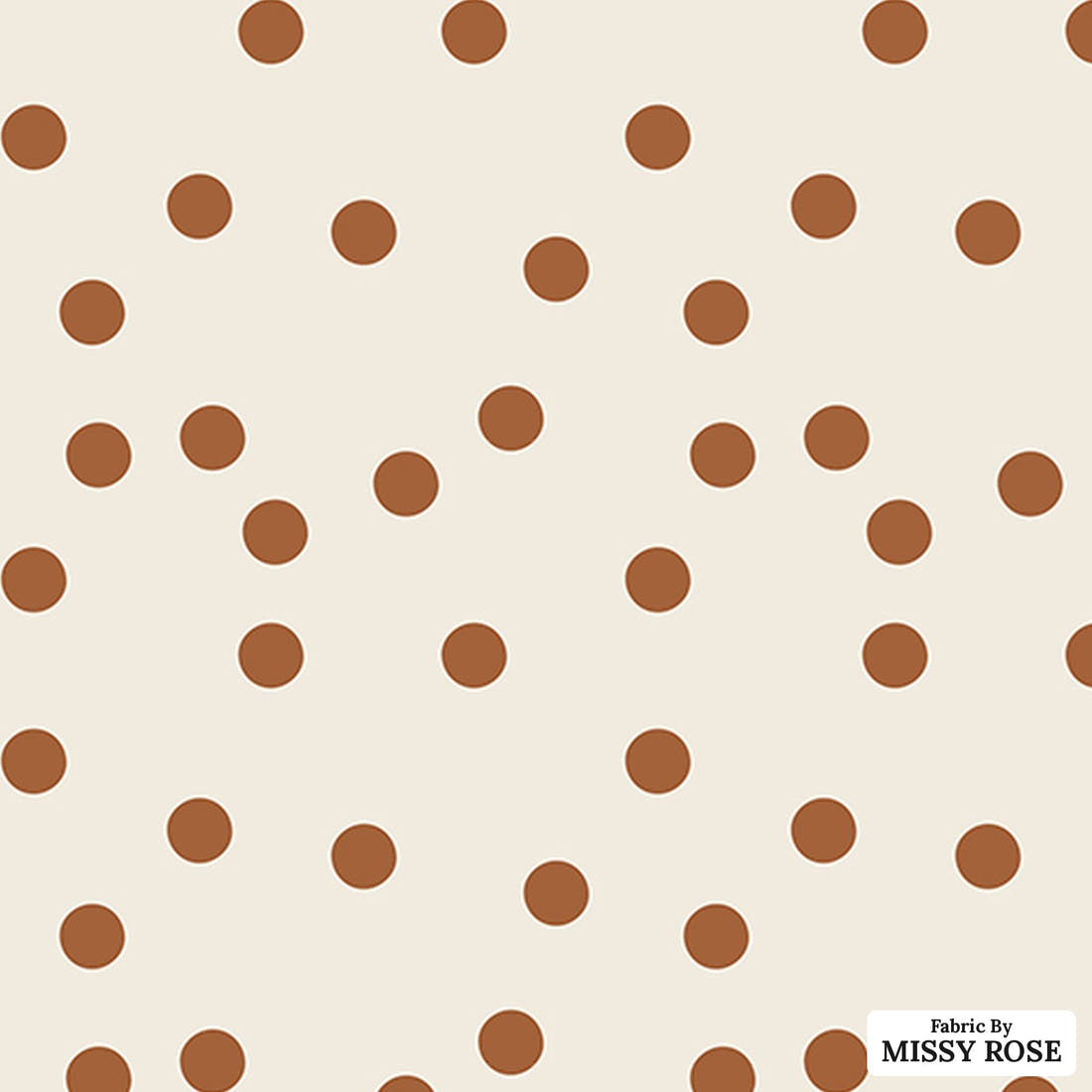 Indy Bloom Fabric Flower Child Boho polka dot in Cream 12 flat view of the printed design | Fabric by Missy Rose
