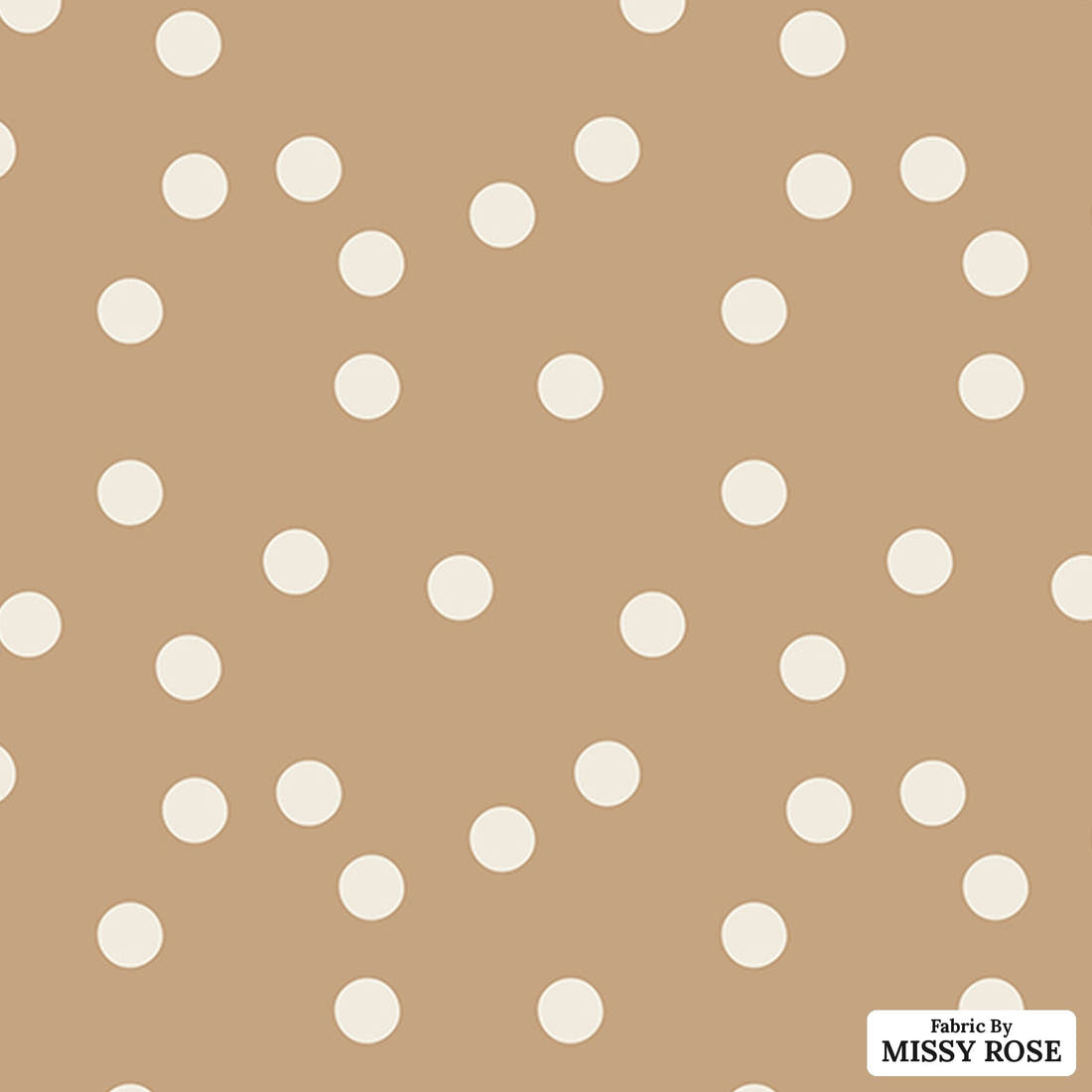 Indy Bloom Fabric Flower Child Boho Polka dot in Sandy 13 flat view of the printed design | Fabric by Missy Rose
