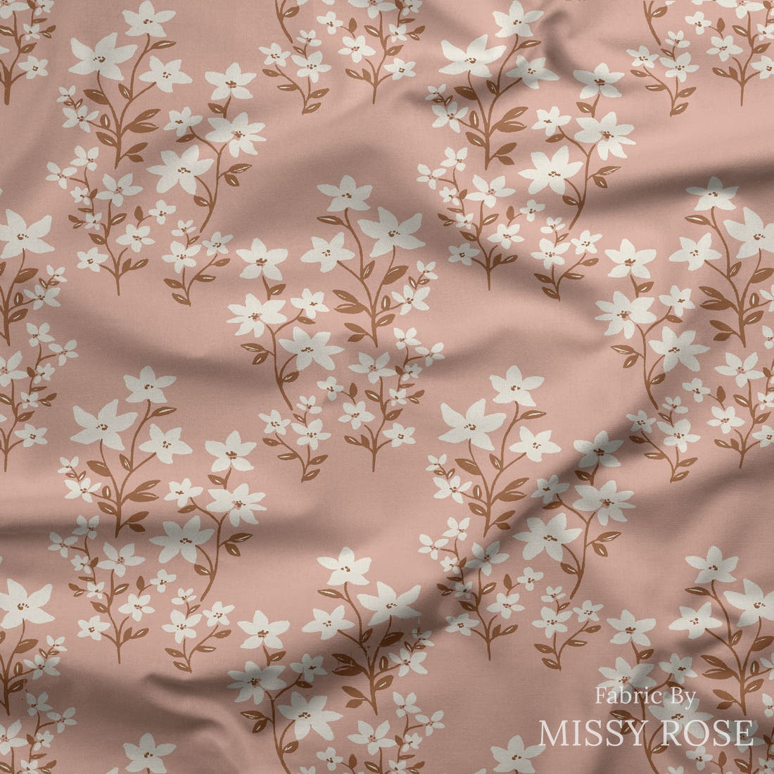 Indy Bloom Fabric Flower Child Ivy in Pink 05 draped fabric mockup - custom printed fabric by the metre | Fabric by Missy Rose
