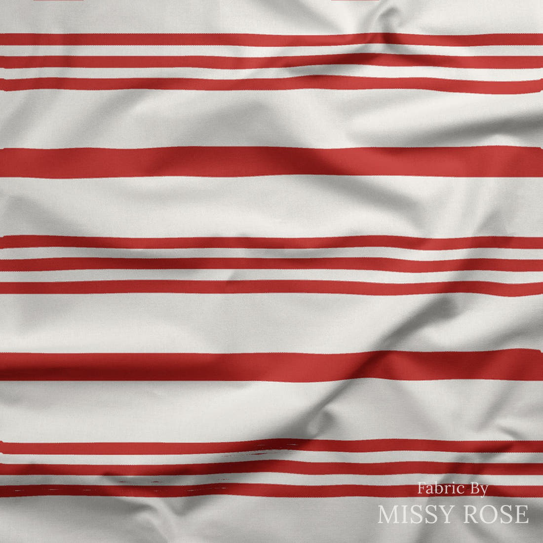 Indy Bloom Fabric Frosty and Bright Candy Cane 15 draped fabric mockup - custom printed fabric by the metre | Fabric by Missy Rose