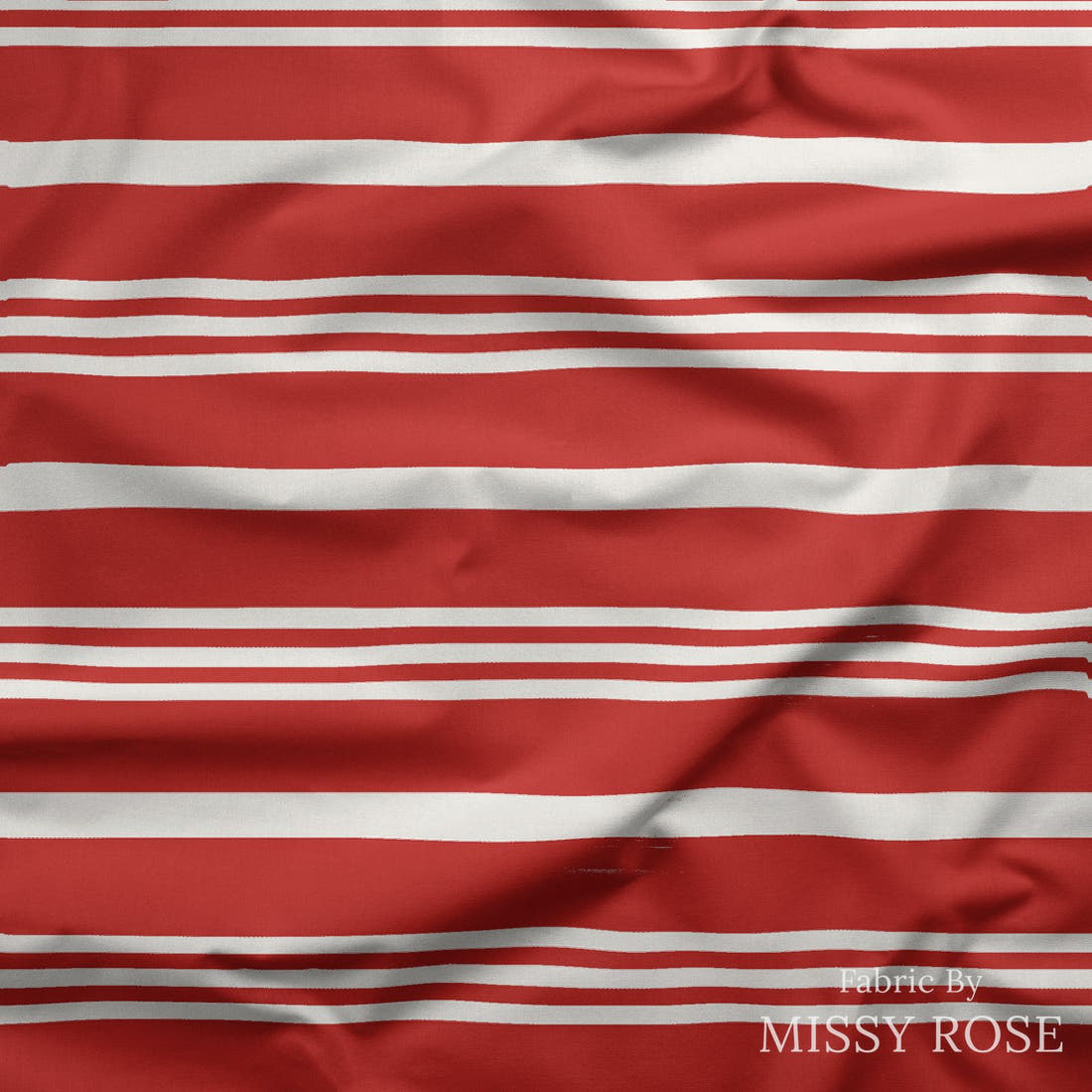 Indy Bloom Fabric Frosty and Bright Cinnamon Stripes 13 draped fabric mockup - custom printed fabric by the metre | Fabric by Missy Rose