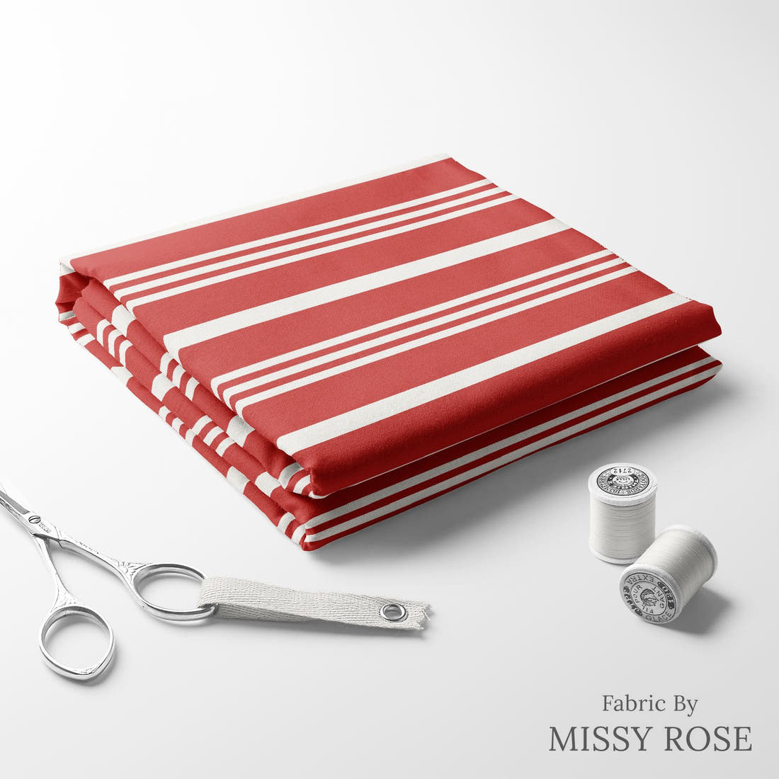 Indy Bloom Fabric Frosty and Bright Cinnamon Stripes 13 folded fabric stack with matching thread - pre-order fabric Australia | Fabric by Missy Rose