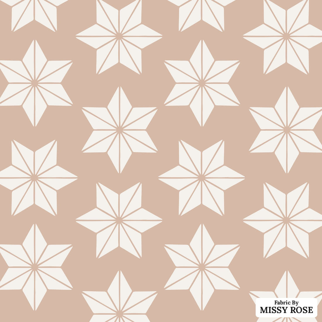 Indy Bloom Fabric Frosty and Bright Mauve Stars 09 flat view of the printed design | Fabric by Missy Rose