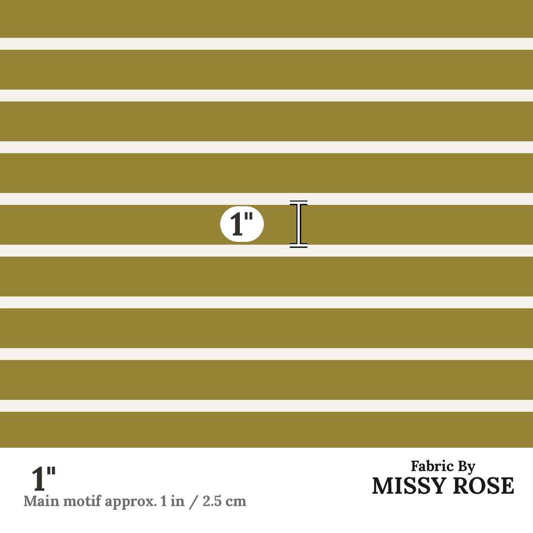 Indy Bloom Fabric Frosty and Bright Pine Stripes 14 1 inch print scale guide | Fabric by Missy Rose
