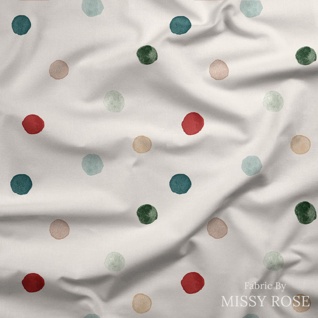 Indy Bloom Fabric Frosty and Bright Polkadot 11 draped fabric mockup - custom printed fabric by the metre | Fabric by Missy Rose