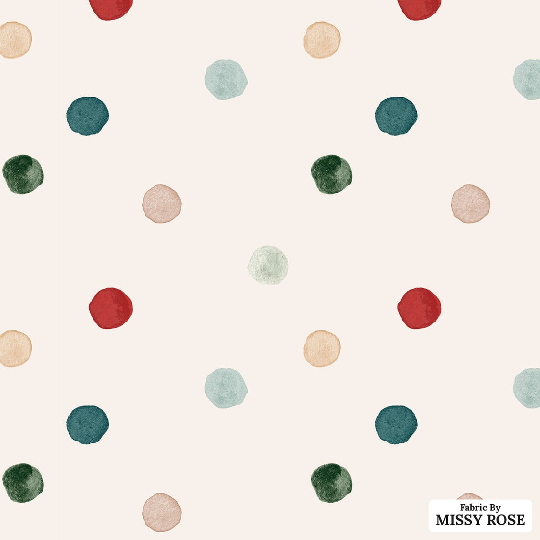 Indy Bloom Fabric Frosty and Bright Polkadot 11 flat view of the printed design | Fabric by Missy Rose