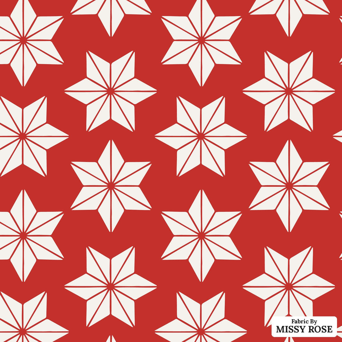Indy Bloom Fabric Frosty and Bright Stars Cinnamon 08 flat view of the printed design | Fabric by Missy Rose