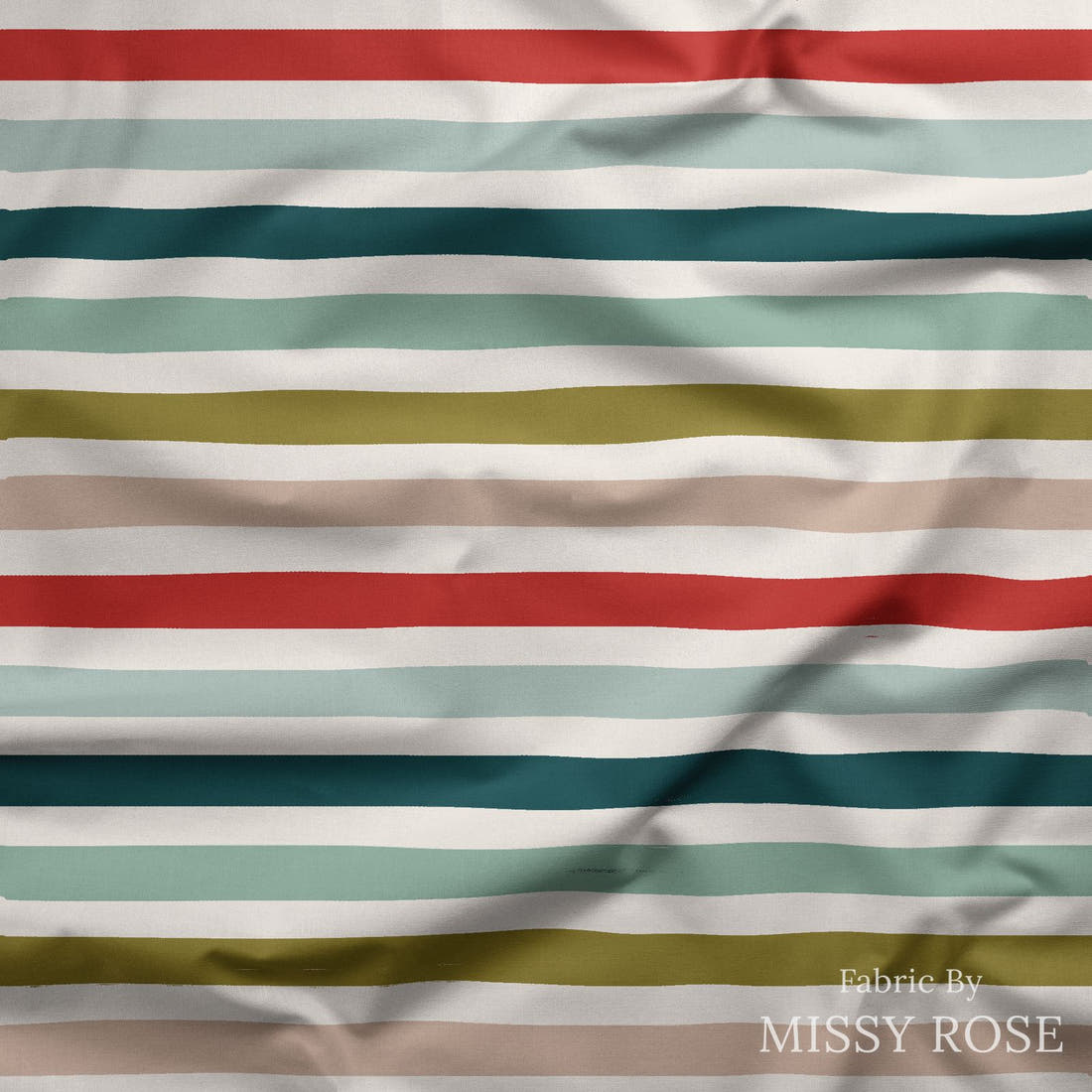 Indy Bloom Fabric Frosty and Bright Stripes 12 draped fabric mockup - custom printed fabric by the metre | Fabric by Missy Rose