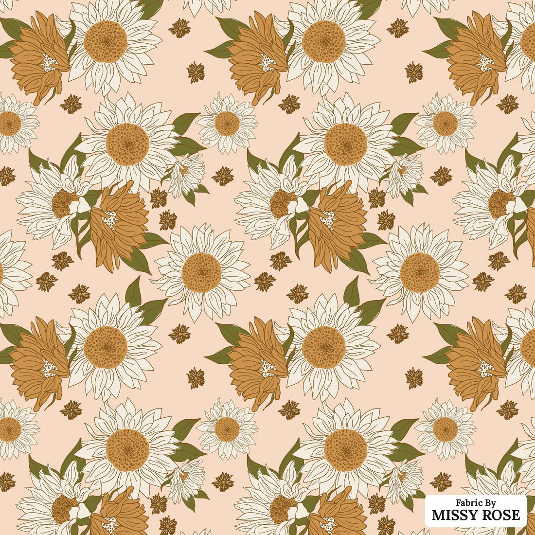 Indy Bloom Fabric Golden Autumn Autumn Blush 03 flat view of the printed design | Fabric by Missy Rose