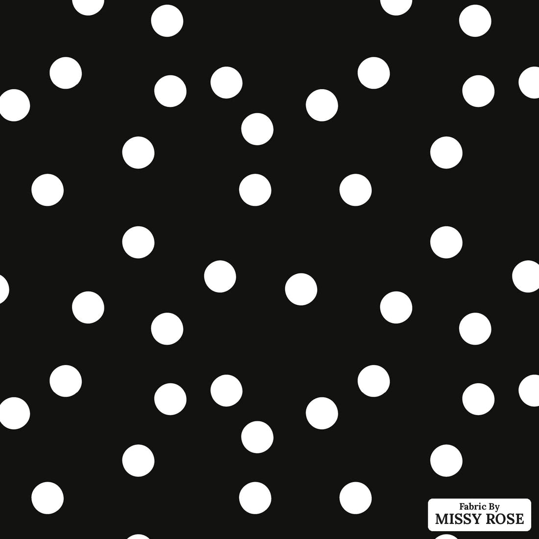Indy Bloom Fabric Golden Autumn Black Polka 09 flat view of the printed design | Fabric by Missy Rose