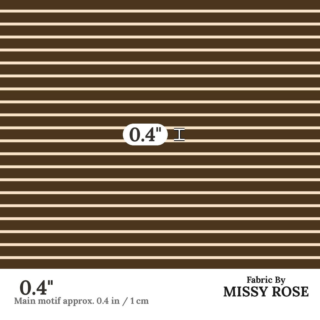 Indy Bloom Fabric Golden Autumn Brown Stripe 08 0.4 inch print scale guide | Fabric by Missy Rose