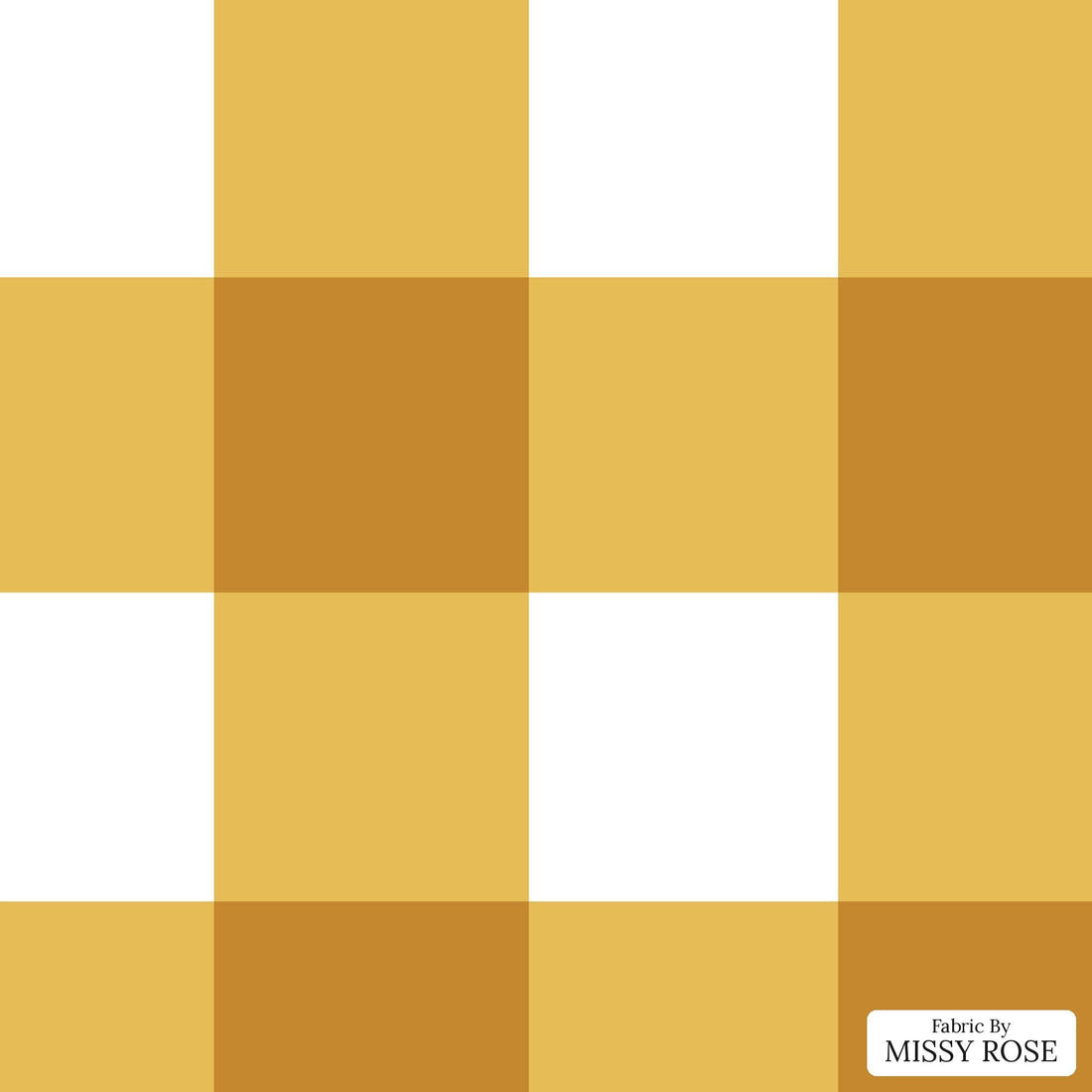 Indy Bloom Fabric Golden Autumn Gold Gingham 05 flat view of the printed design | Fabric by Missy Rose