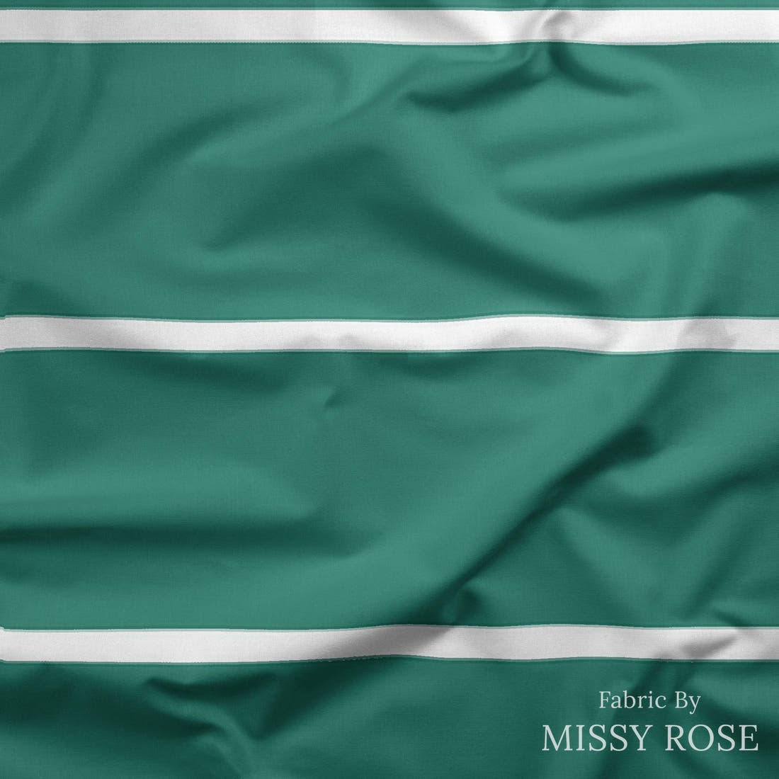 Indy Bloom Fabric Golden Autumn Teal Stripe 06 draped fabric mockup - custom printed fabric by the metre | Fabric by Missy Rose