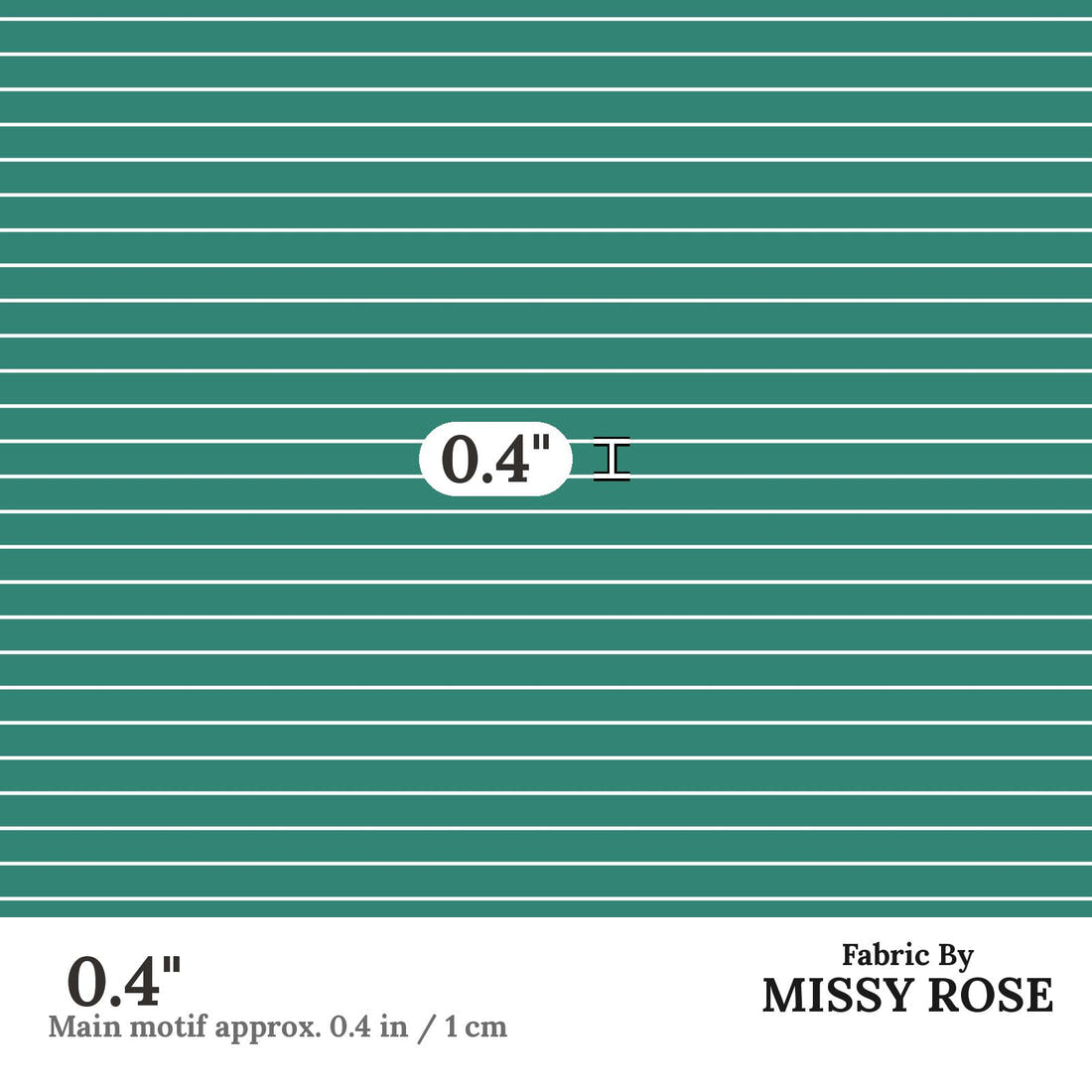 Indy Bloom Fabric Golden Autumn Teal Stripe 06 0.4 inch print scale guide | Fabric by Missy Rose