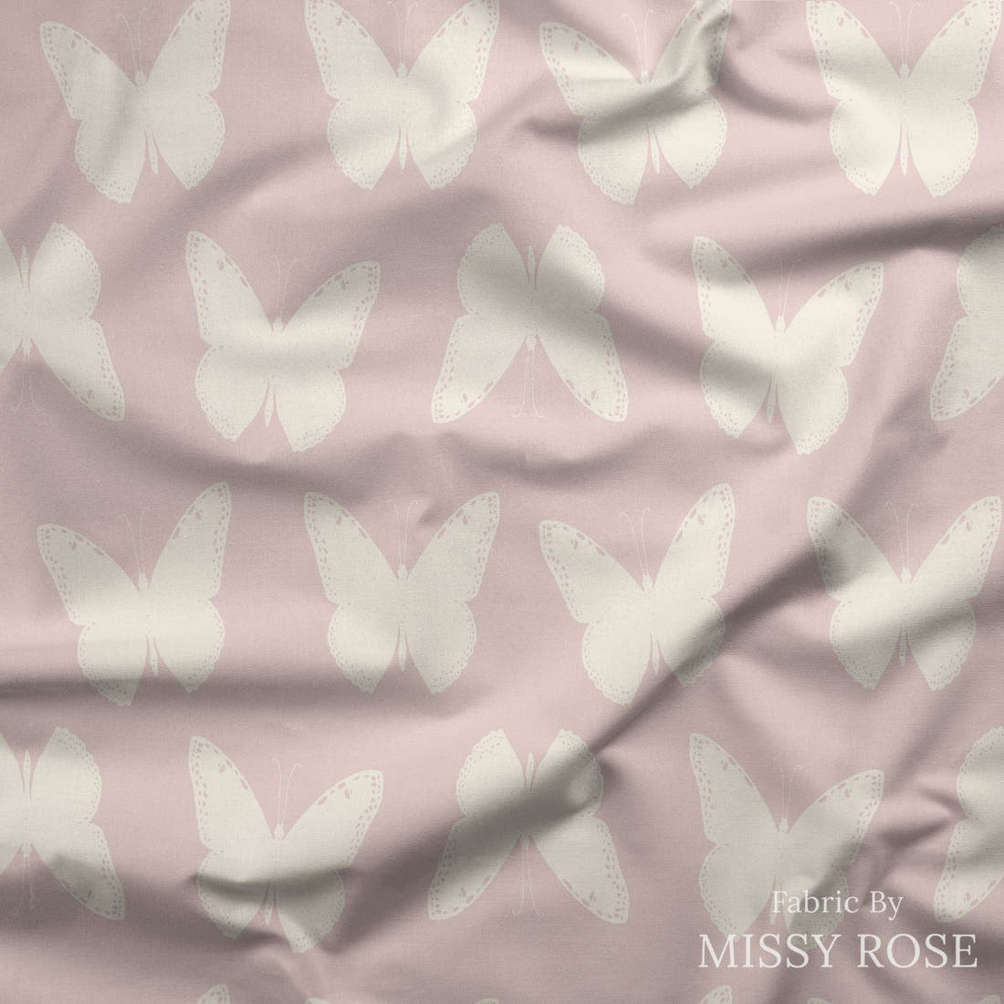 Indy Bloom Fabric Golden Girl Butterflies in Lavender 07 draped fabric mockup - custom printed fabric by the metre | Fabric by Missy Rose