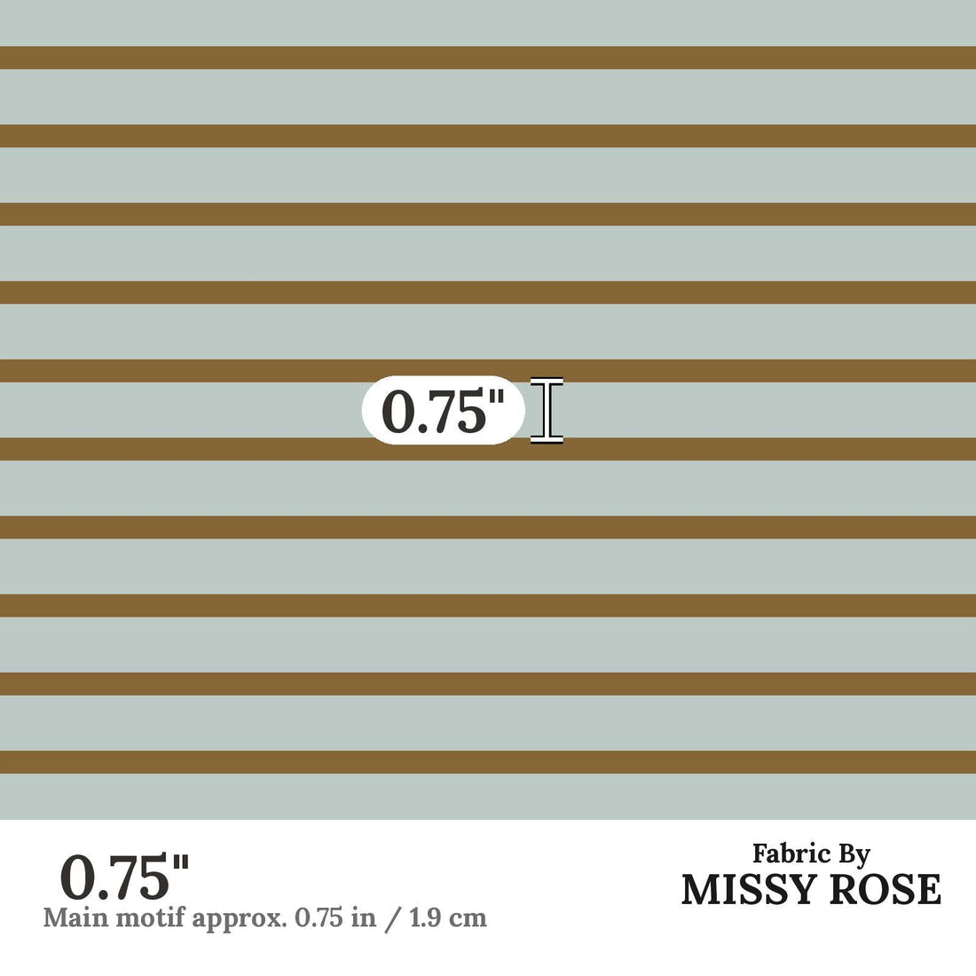 Indy Bloom Fabric Golden Girl Stripe in Blue 09 0.75 inch print scale guide | Fabric by Missy Rose