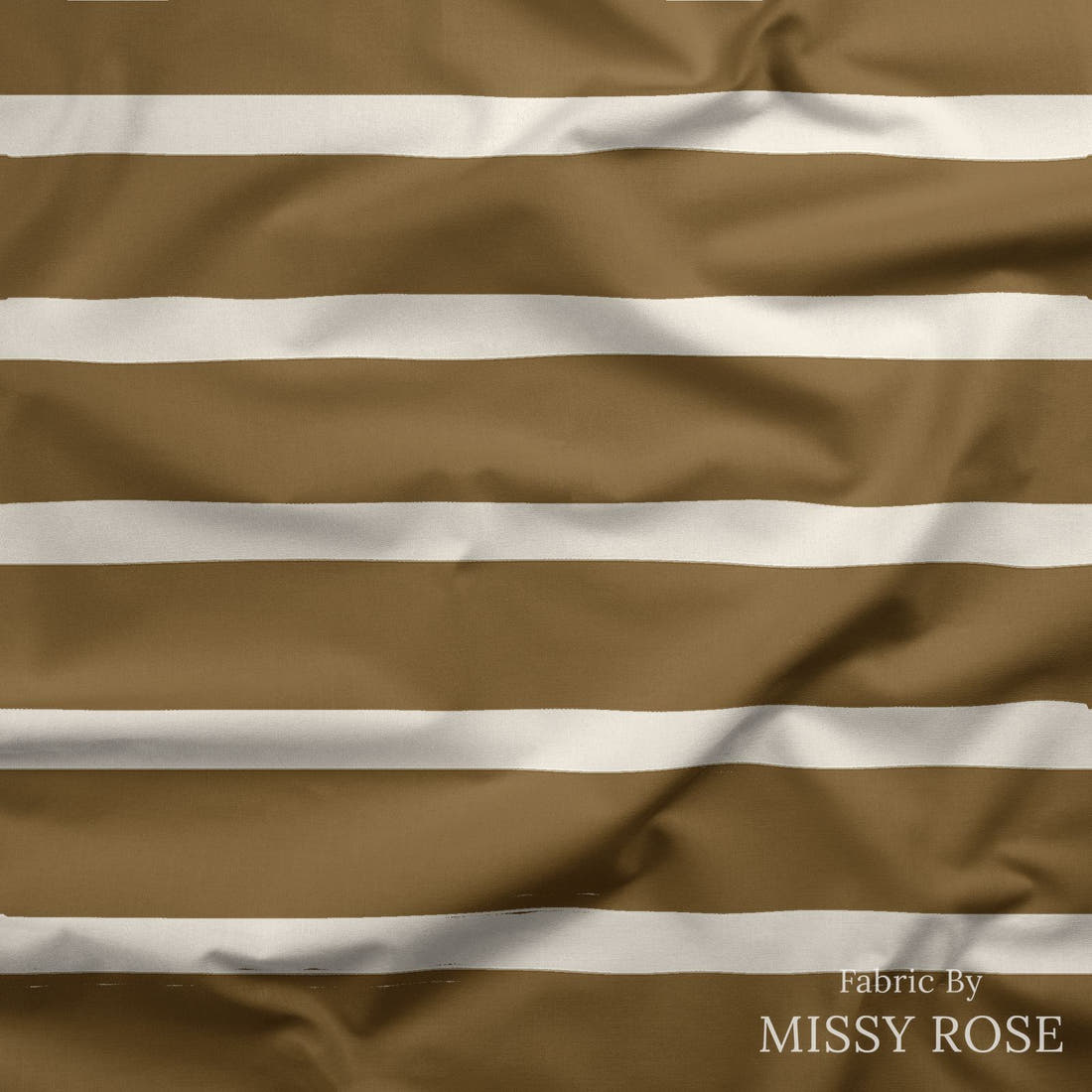 Indy Bloom Fabric Golden Girl Stripe in Gold 11 draped fabric mockup - custom printed fabric by the metre | Fabric by Missy Rose