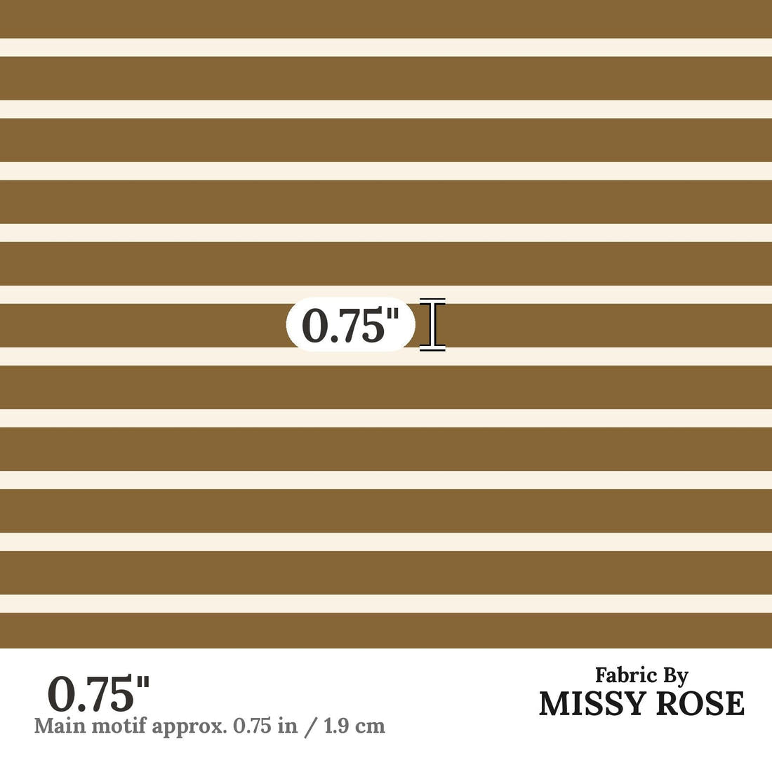 Indy Bloom Fabric Golden Girl Stripe in Gold 11 0.75 inch print scale guide | Fabric by Missy Rose