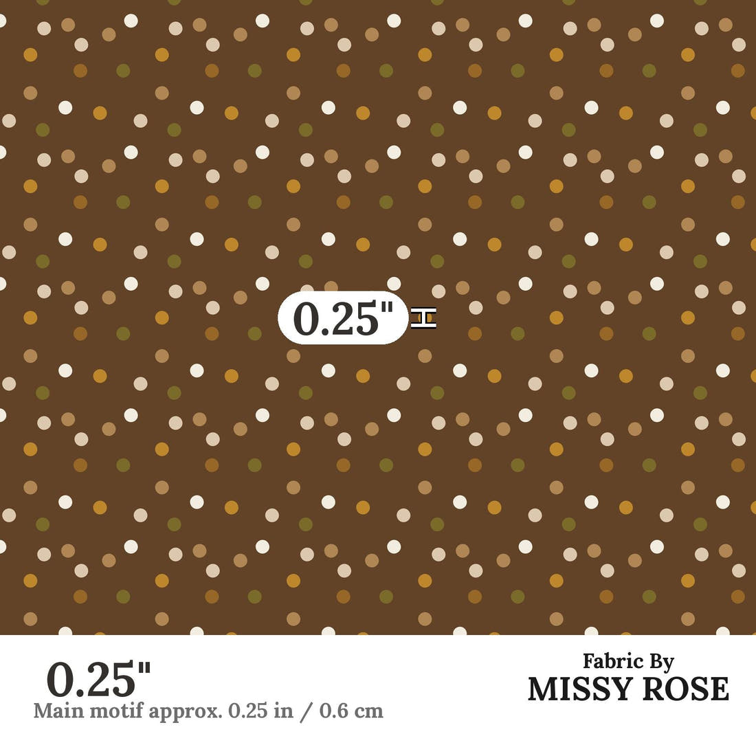Indy Bloom Fabric Grandmas Garden Autumn Polka 21 0.25 inch print scale guide | Fabric by Missy Rose
