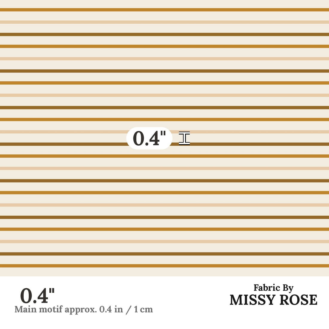 Indy Bloom Fabric Grandmas Garden Autumn Stripe 24 0.4 inch print scale guide | Fabric by Missy Rose