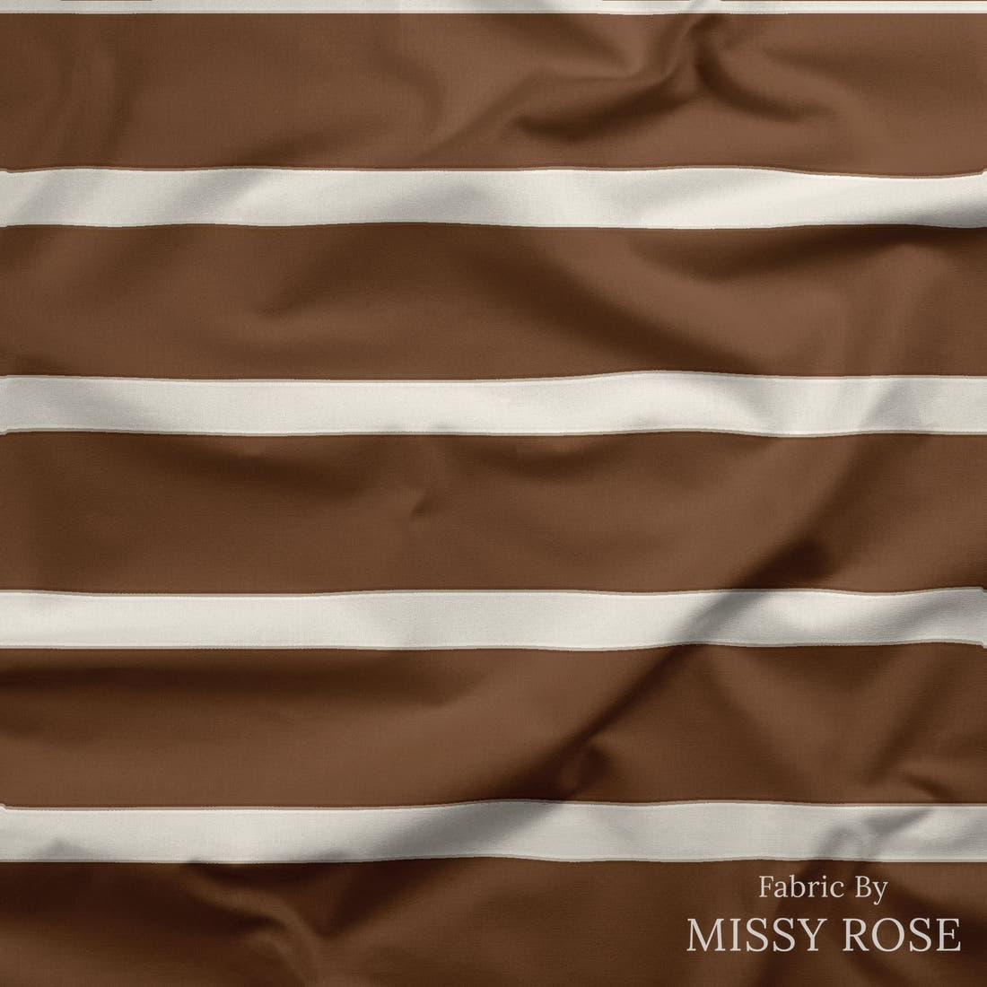 Indy Bloom Fabric Grandmas Garden Chocolate Stripe 22 draped fabric mockup - custom printed fabric by the metre | Fabric by Missy Rose