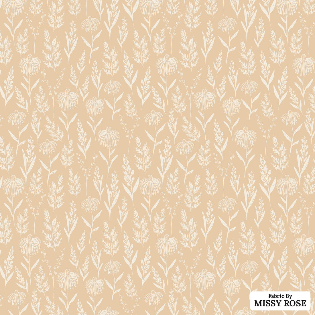 Indy Bloom Fabric Grandmas Garden Farm Fresh Blush 11 flat view of the printed design | Fabric by Missy Rose