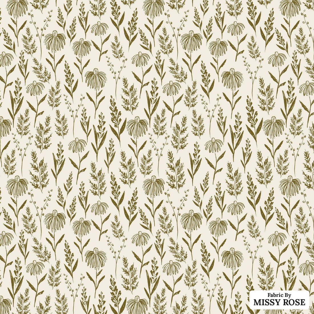 Indy Bloom Fabric Grandmas Garden Farm Fresh Cream 12 flat view of the printed design | Fabric by Missy Rose