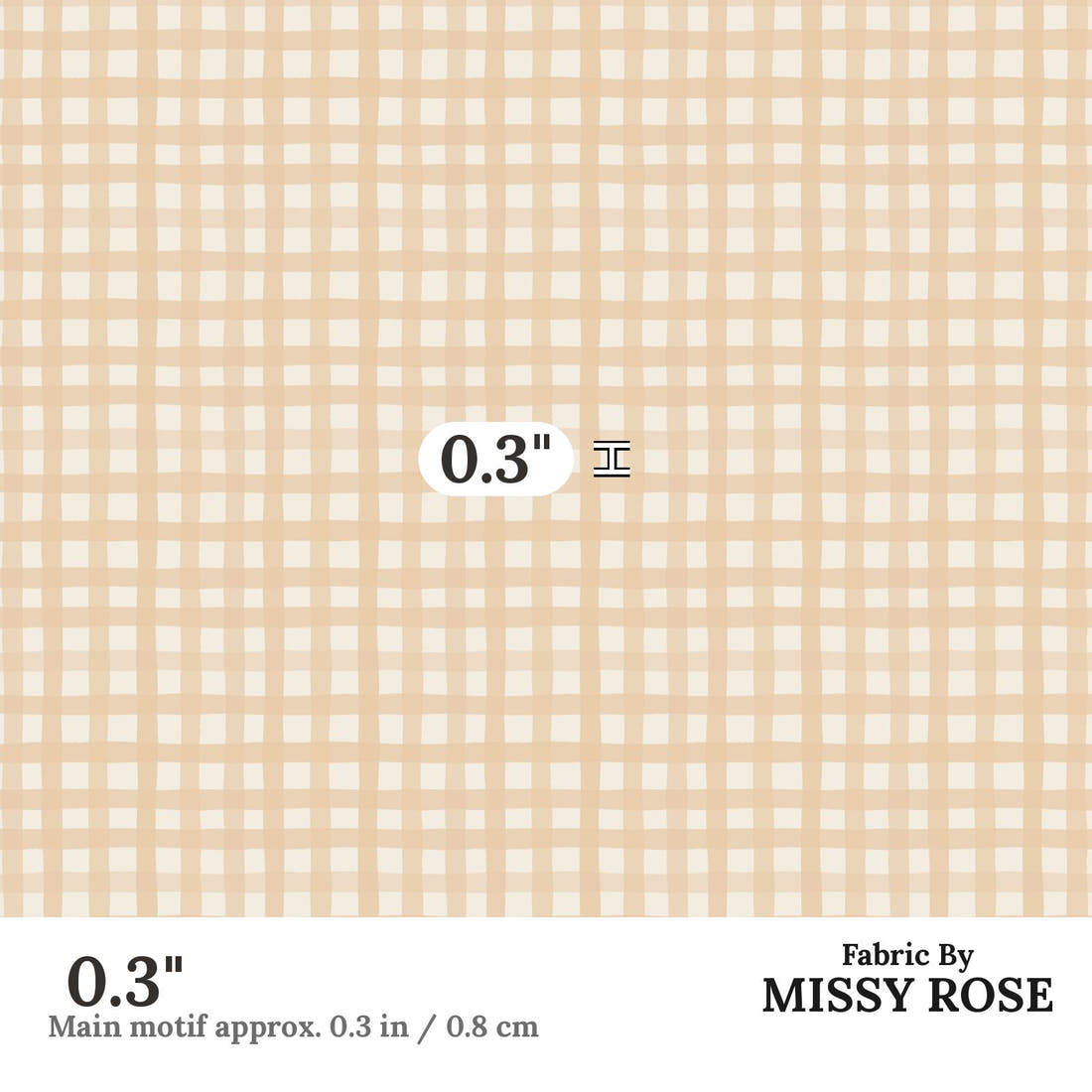 Indy Bloom Fabric Grandmas Garden Gingham Blush 15 0.3 inch print scale guide | Fabric by Missy Rose