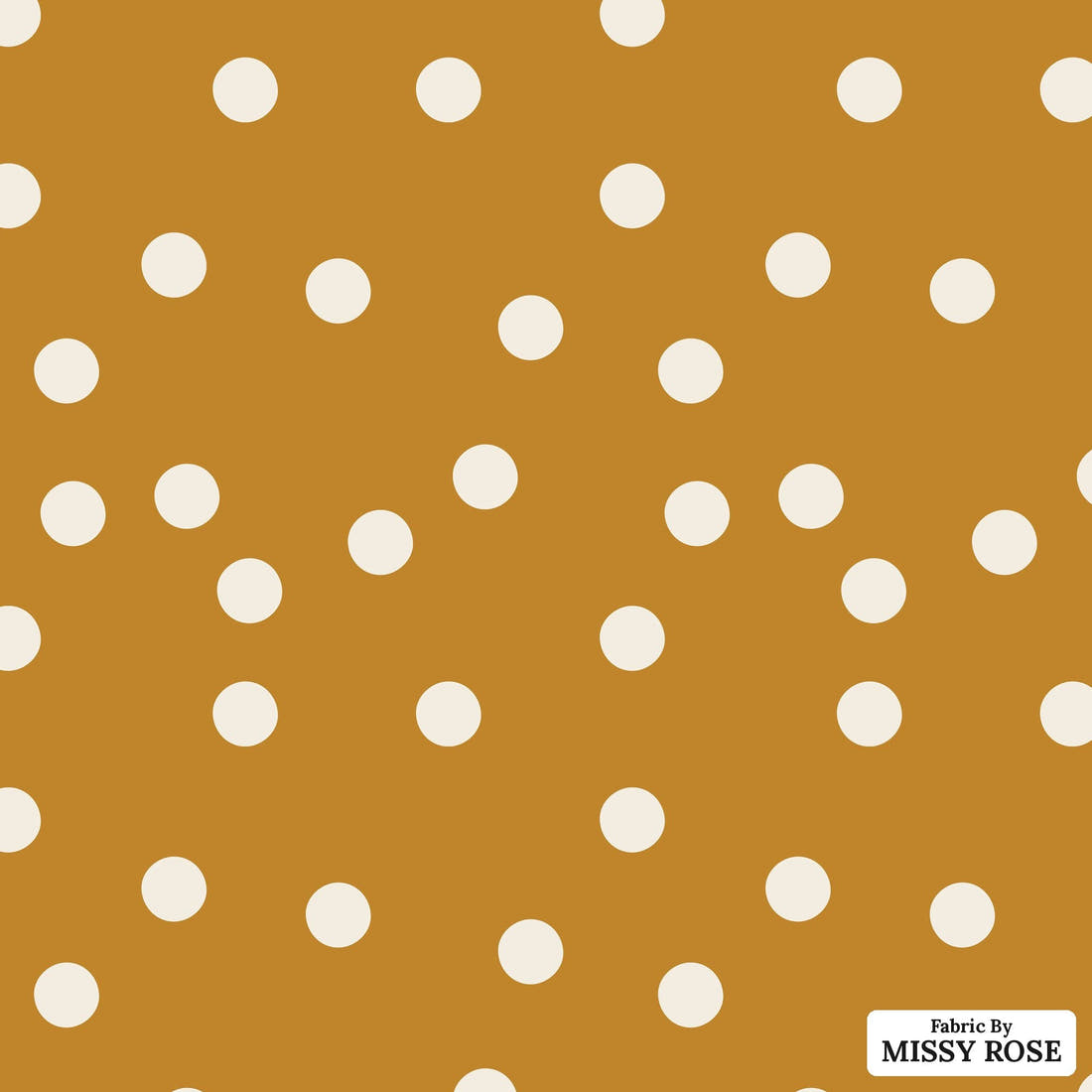 Indy Bloom Fabric Grandmas Garden Golden Polka 18 flat view of the printed design | Fabric by Missy Rose