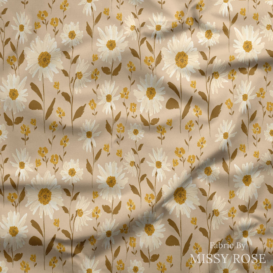 Indy Bloom Fabric Grandmas Garden Mavy 03 draped fabric mockup - custom printed fabric by the metre | Fabric by Missy Rose