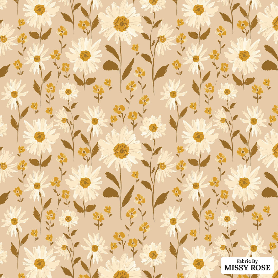 Indy Bloom Fabric Grandmas Garden Mavy 03 flat view of the printed design | Fabric by Missy Rose