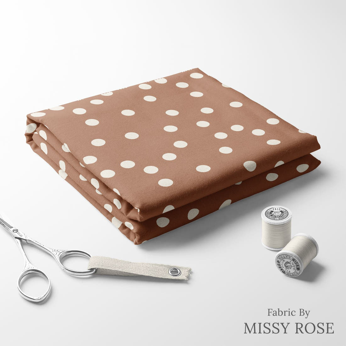 Indy Bloom Fabric Grandmas Garden Rust Polka 20 folded fabric stack with matching thread - pre-order fabric Australia | Fabric by Missy Rose