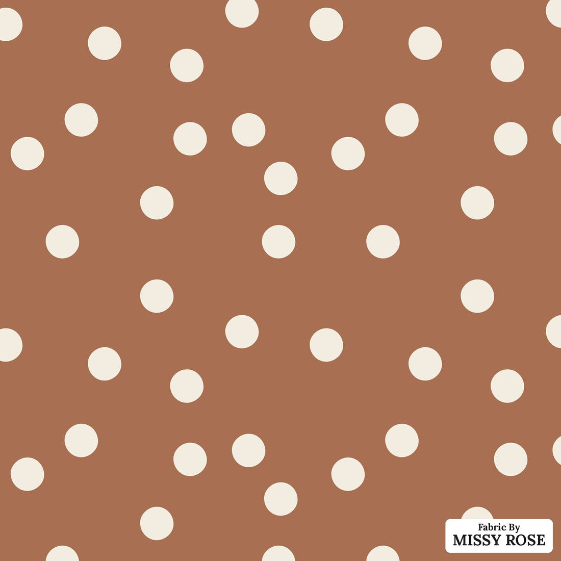 Indy Bloom Fabric Grandmas Garden Rust Polka 20 flat view of the printed design | Fabric by Missy Rose