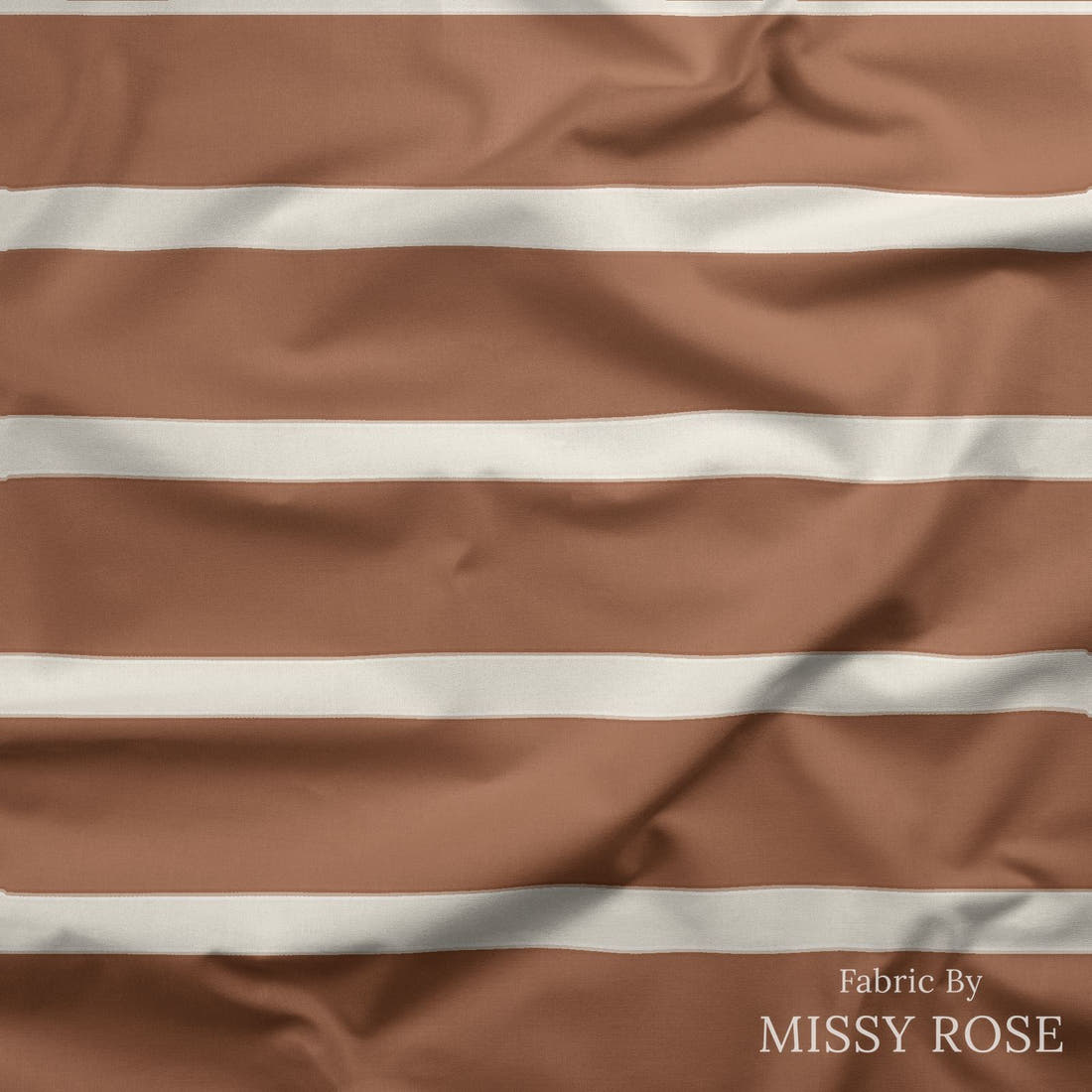 Indy Bloom Fabric Grandmas Garden Rust Stripe 23 draped fabric mockup - custom printed fabric by the metre | Fabric by Missy Rose