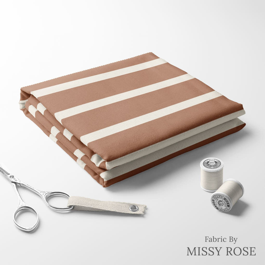Indy Bloom Fabric Grandmas Garden Rust Stripe 23 folded fabric stack with matching thread - pre-order fabric Australia | Fabric by Missy Rose
