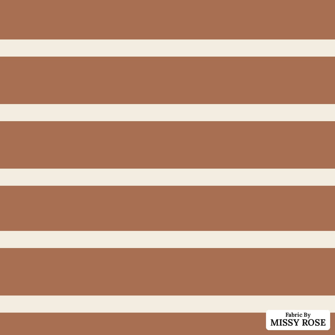 Indy Bloom Fabric Grandmas Garden Rust Stripe 23 flat view of the printed design | Fabric by Missy Rose