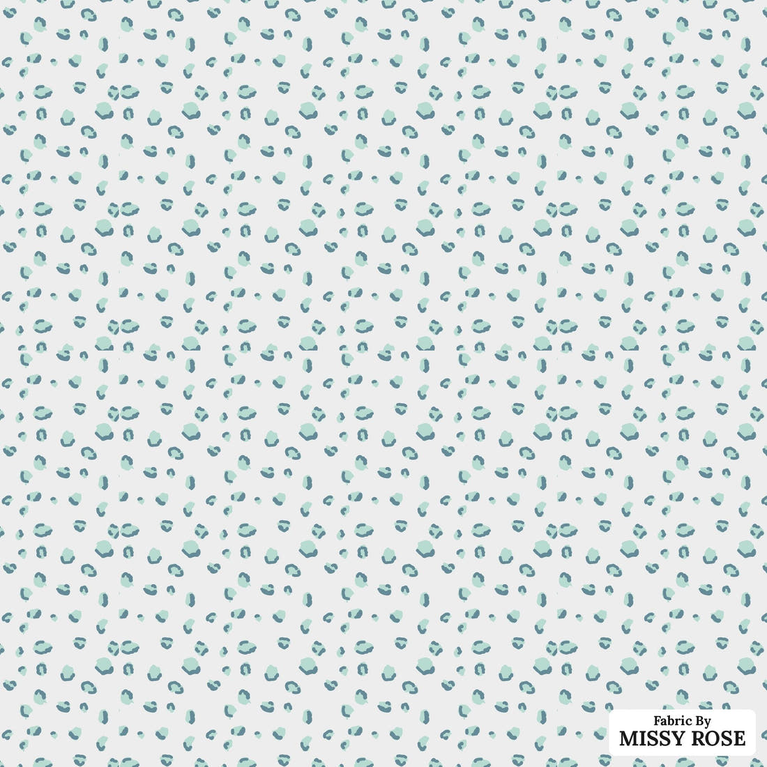 Indy Bloom Fabric Gumdrop Florals Aqua Cheetah 03 flat view of the printed design | Fabric by Missy Rose