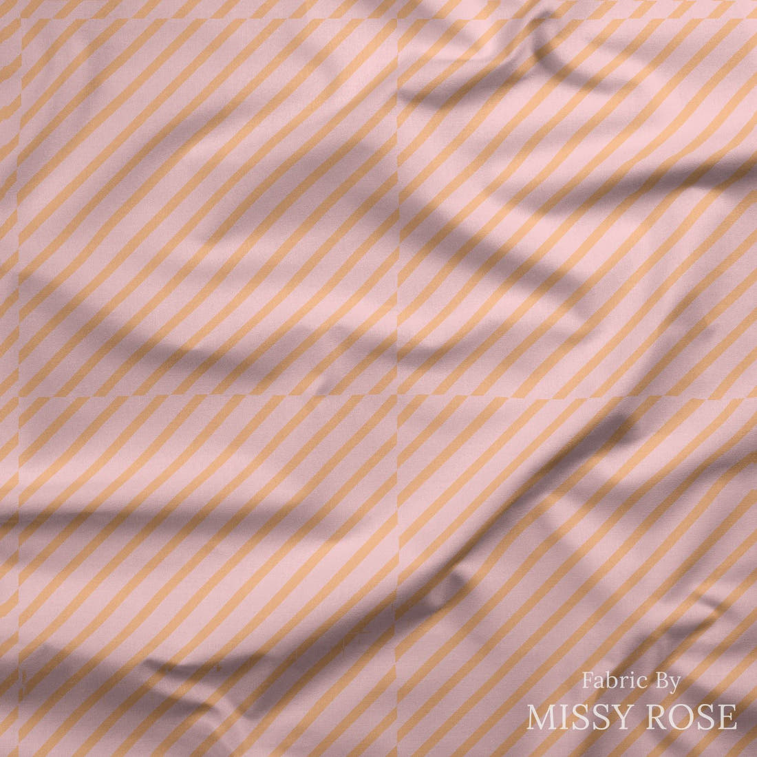 Indy Bloom Fabric Gumdrop Florals Candy Stripe 07 draped fabric mockup - custom printed fabric by the metre | Fabric by Missy Rose