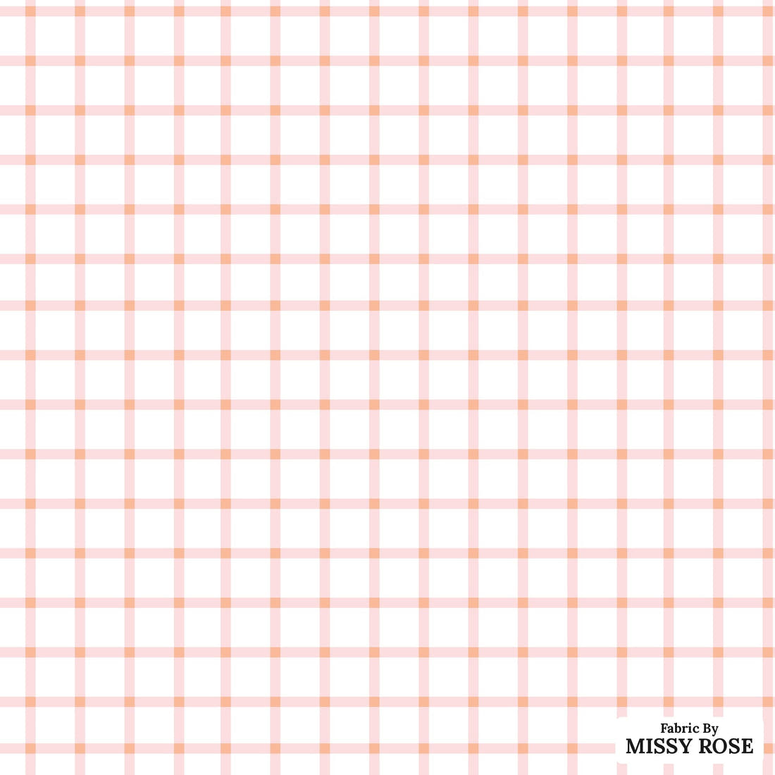 Indy Bloom Fabric Gumdrop Florals Pink Gingham 04 flat view of the printed design | Fabric by Missy Rose