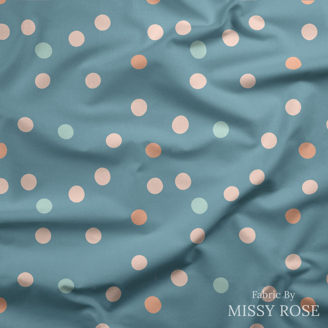 Indy Bloom Fabric Gumdrop Florals Polka 06 draped fabric mockup - custom printed fabric by the metre | Fabric by Missy Rose