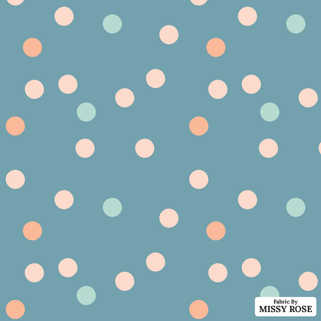 Indy Bloom Fabric Gumdrop Florals Polka 06 flat view of the printed design | Fabric by Missy Rose